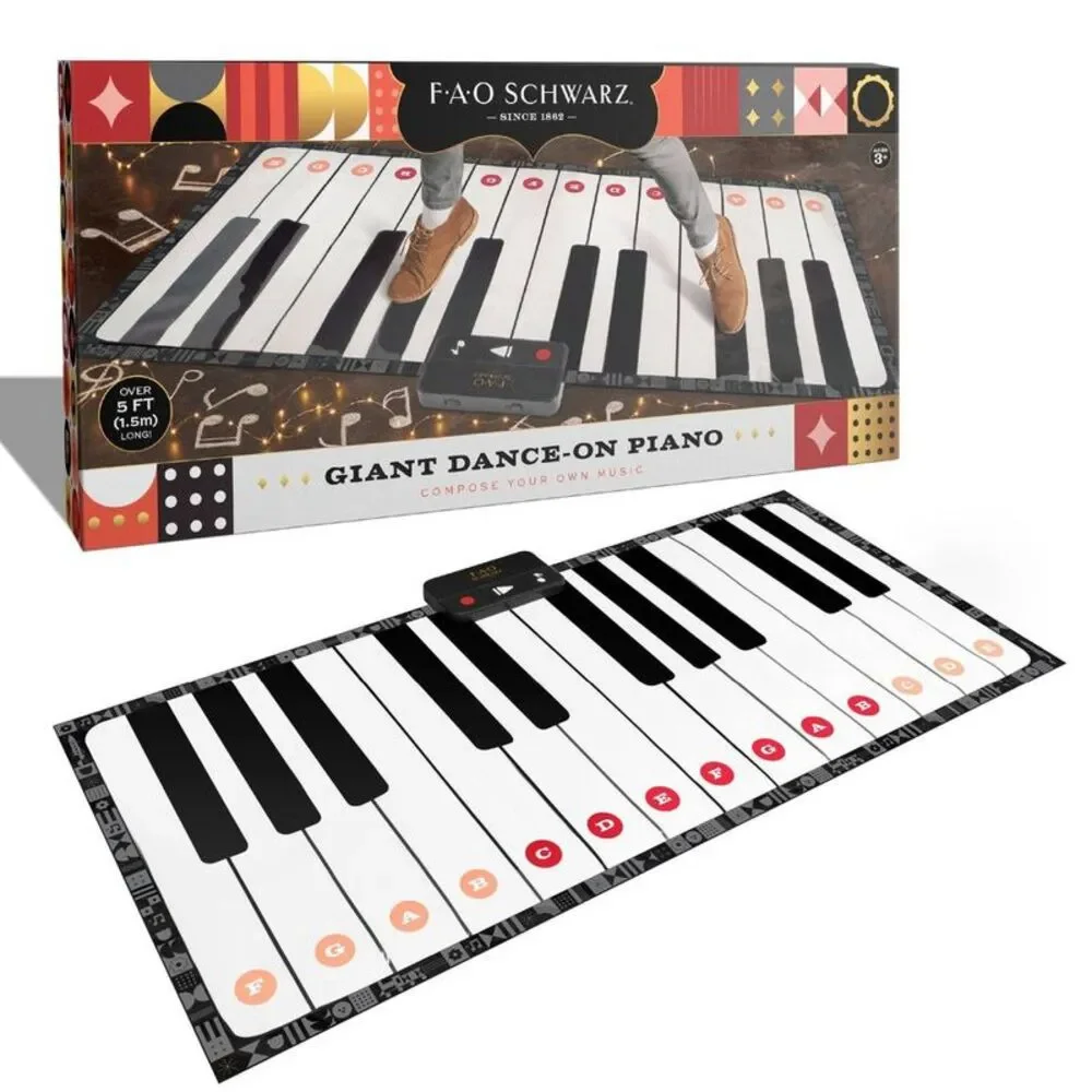 FAO Schwarz Giant Dance-On Piano Mat - Black, White, Red, Orange